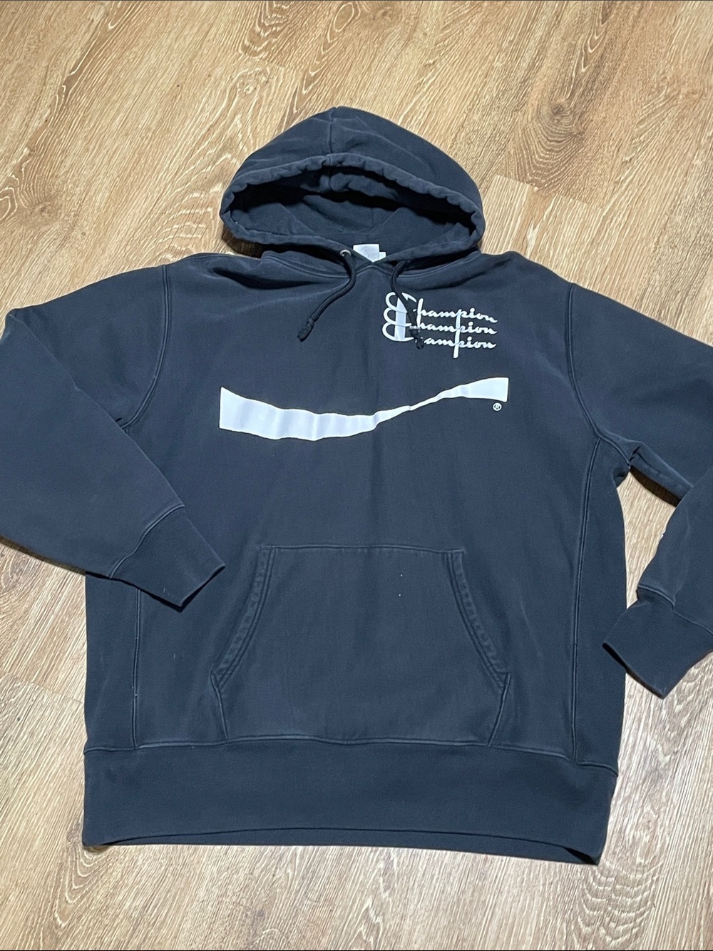 Champion Black coca-Cola Hoodie with White Graphic